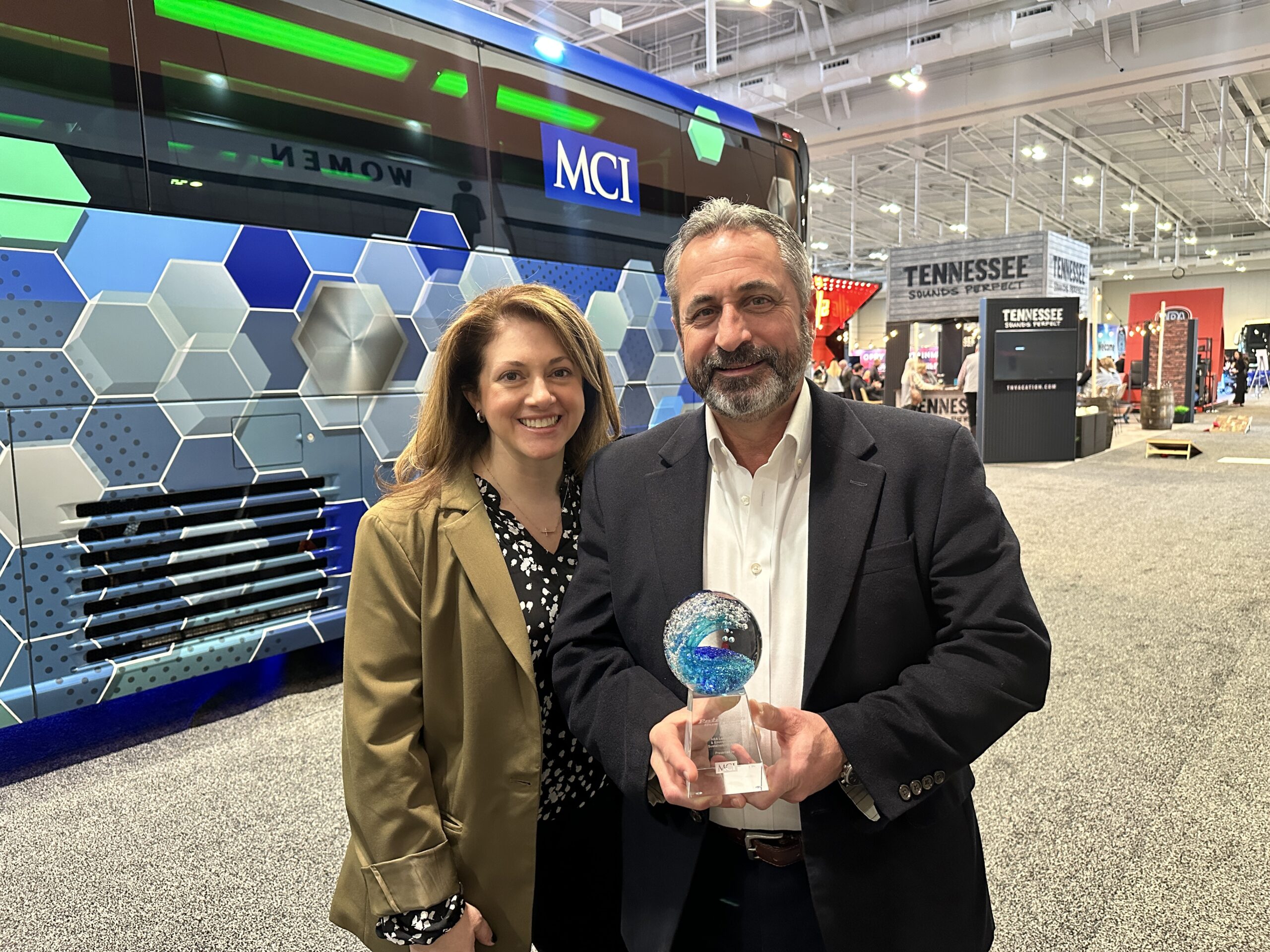 Danielle Veronesi & Chris Crean of Peter Pan Bus Lines accepted the award at ABA Marketplace in Nashville