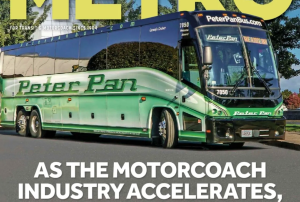 Cover of Metro Magazine's Winter 2024 edition featuring industry news and Peter Pan Bus Lines.